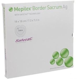 Molnlycke Healthcare - Mepilex Border Ag Sacrum - Ster 18,0X18,0 - Schuimverband