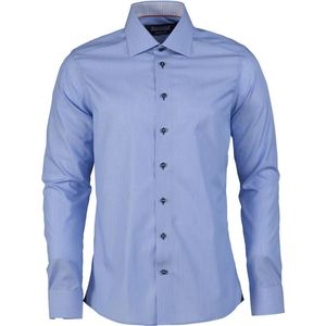 Overhemd - Blauw/Grijs - 100% Katoen - Dunne Strepen