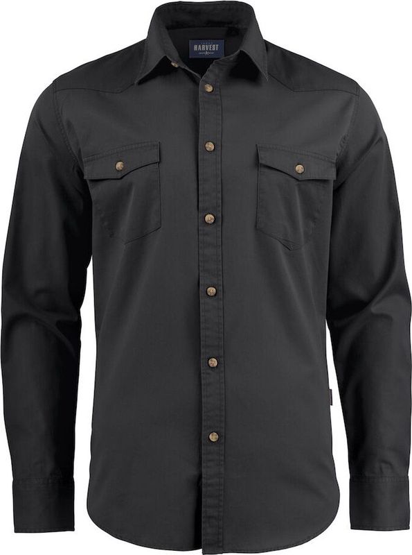 James Harvest - SHIRT TREEMORE - Zwart - Katoen