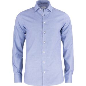 J.Harvest & Frost - HEMD - Blauw/Wit Patroon - PURPLE BOW LINE - 4XL