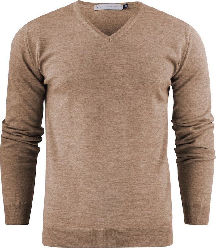 James Harvest - Westmore - Sweater - Greige - 100% Merino Wol