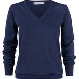 Fijngebreide Sweater - V-hals - Baruffa Merino Wol - Kraag en Rib Zoom