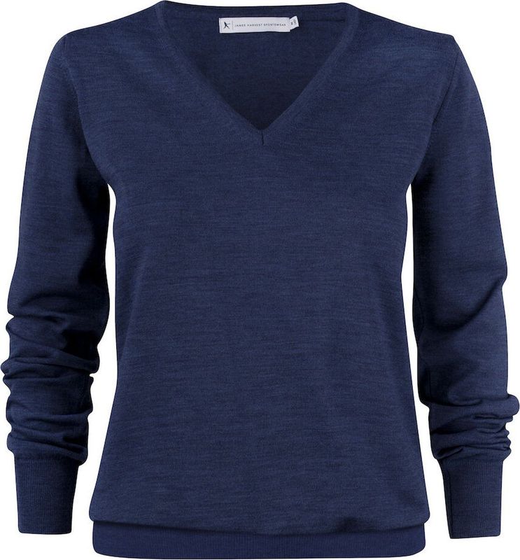 Fijngebreide Sweater - V-hals - Baruffa Merino Wol - Kraag en Rib Zoom