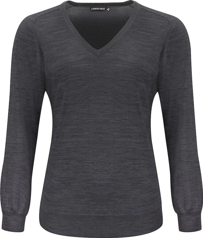 J.Harvest & Frost MERINO V WOMAN 2930103 - Dark Grey Melange - XS