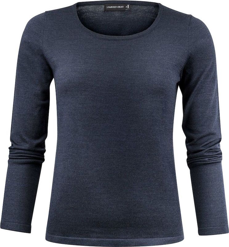 J.Harvest & Frost - Gebreide Sweater - Marine - 70% Merino Wol/30% Pima Katoen