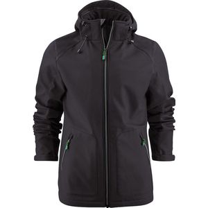 Printer - Heren Softshell Jack - Met Afneembare Capuchon - Waterdicht - Zwart