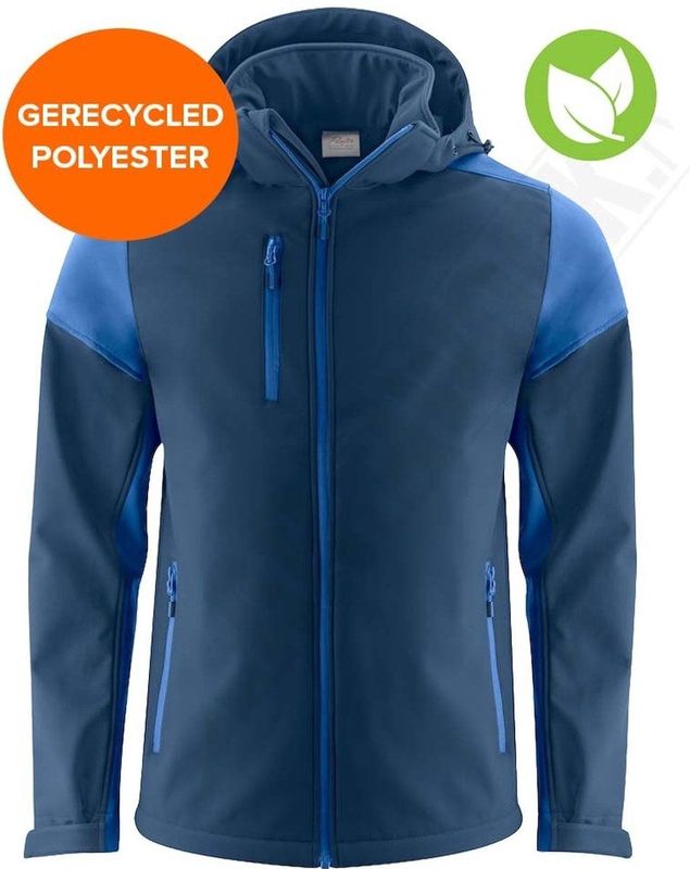Printer - Softshell Prime - Heren - Marine/Kobalt - Bicolor Softshell Jas