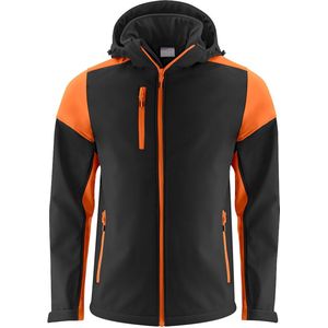 Printer - Softshell Prime - Heren - Zwart/Oranje - Bicolor Softshell Jas
