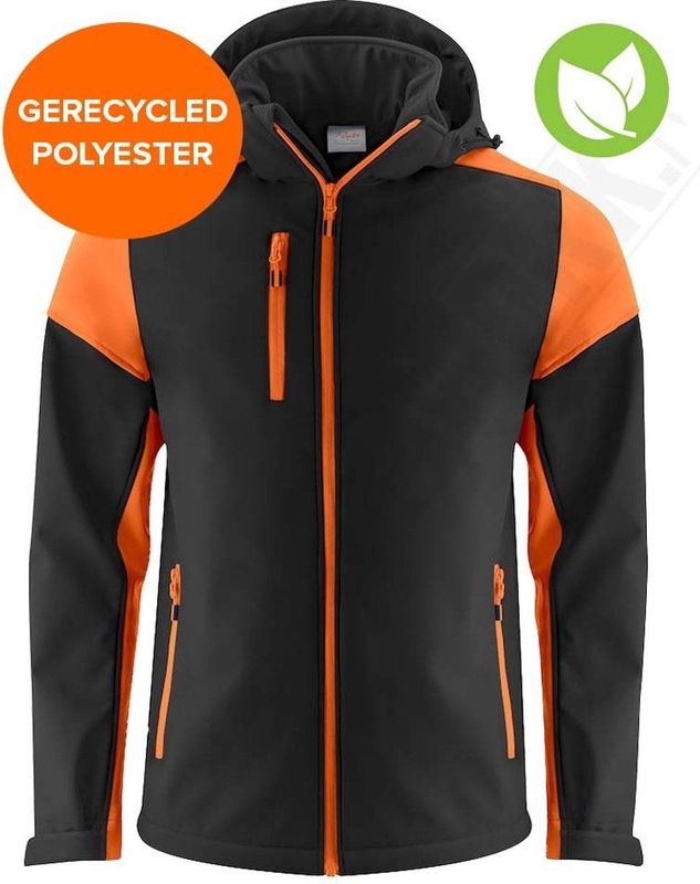 Printer Prime Softshell Zwart/Oranje