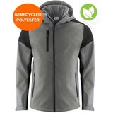 Softshell Jas - Zwart/Rood - Bicolor - Gerecycled Polyester - Afneembare Capuchon