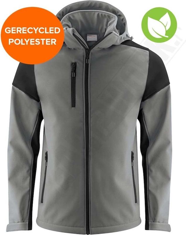 Printer - Softshell Prime - Heren - Staalgrijs/Zwart - Bicolor Softshell Jas