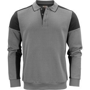 Polosweater - Staalgrijs/Zwart - Katoen/Polyester - Oeko-Tex Gecertificeerd