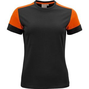 Printer Prime T-Shirt Dames Zwart Oranje