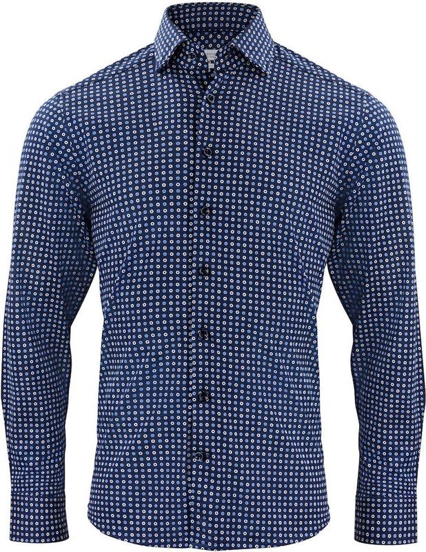 J.Harvest & Frost - Indigo Bow 131 - Hemd - Blauw - Katoen - Regular Fit