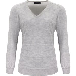 Merino - V Trui - Dames - Grijs - Wol/Katoen