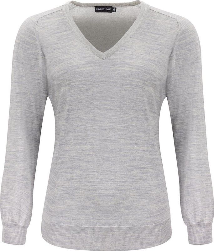 Merino - V Trui - Dames - Grijs - Wol/Katoen