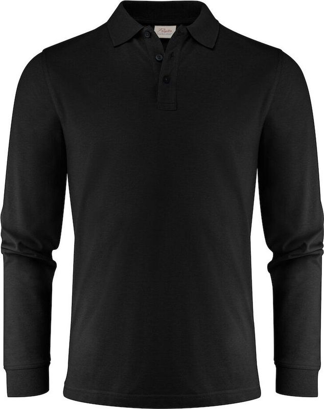 Printer - Surf Pro Ls - Polo - Zwart - Organisch Katoen - Oeko-Tex 100 Gecertificeerd