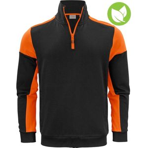 Printer Sweater Prime Halfzip Zwart/Oranje maat XS