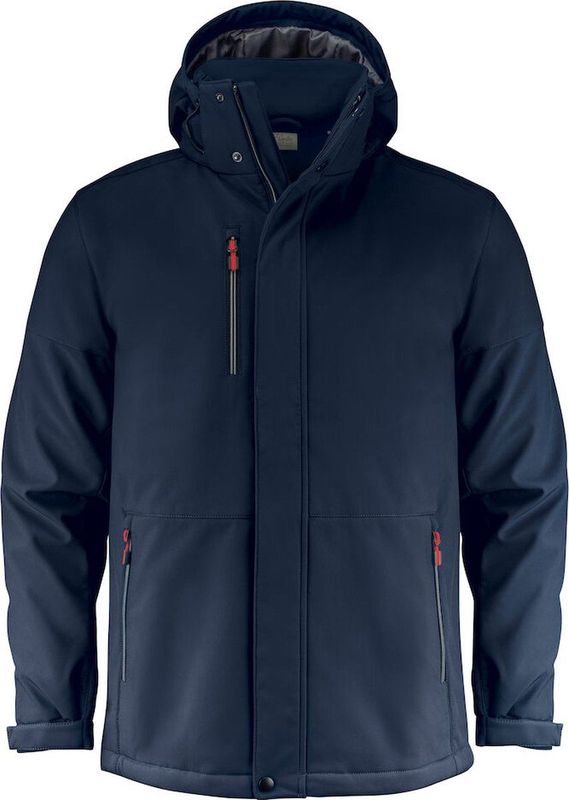 Printer - Softshell Overlanding - Heren - Marine - Gevoerde Softshell Jas - Met Afneembare Capuchon