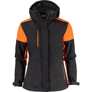Printer - Padded Softshell Prime Lady - Gevoerde Softshell Jas - Zwart/Oranje