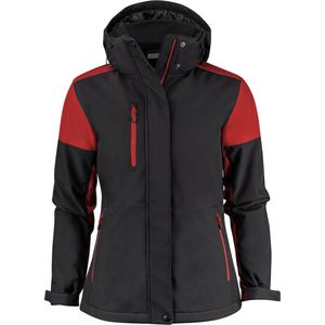 Printer - Padded Softshell - Dames - Zwart/Rood - Gevoerde Softshell Jas