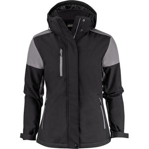 Printer - Padded Softshell Prime Lady - Gevoerde Softshell Jas - Zwart/Staalgrijs