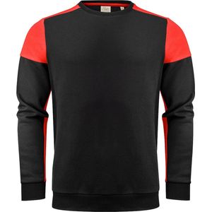 Printer Ronde Hals Prime Zwart/Rood maat 4XL