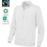 Cottover Sweater Half Zip Unisex - Gots Gecertificeerd 141012 - Wit