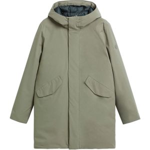 Elvine winterjas Hjalmar sage green effen rits normale fit met capuchon