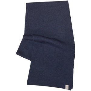 Ivanhoe gebreide sjaal van wol Uni Navy - One Size 175x23 - Blauw