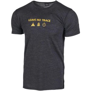 Ivanhoe T-shirt Agaton Trace Heren Merinowol Donkergrijs