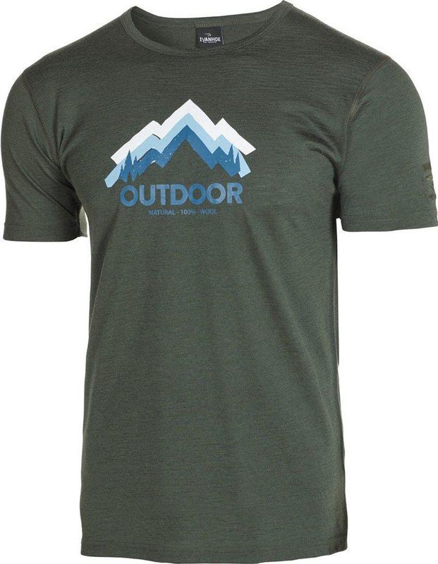 Ivanhoe t-shirt Agaton Trekk voor heren - 100 merino wol - Groen