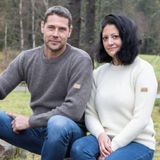 Ivanhoe trui NLS Petal Nutmeg heren - zuivere ongeverfde wol