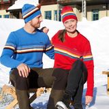 Ivanhoe wollen trui Retro-Hang Loose Blue ronde hals - Blauw