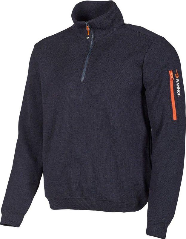 Ivanhoe - Hadar Half Zip - Vest - Blauw - Merinowol