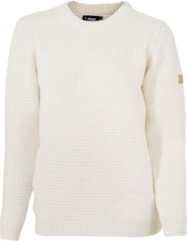 Ivanhoe trui NLS Petal Natural White ronde hals - zuivere ongeverfde wol