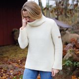 Ivanhoe trui NLS Holly Natural White Coll - zuivere ongeverfde wol