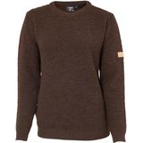 Ivanhoe trui NLS Petal Coffee Bean ronde hals - zuivere ongeverfde wol