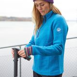 Ivanhoe wollen trui voor dames Dina half Zip Turquoise - Blauw