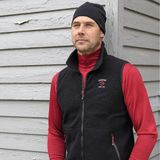 Ivanhoe mouwloos vest Elton Full Zip Electric Blue voor heren van wol - Blauw