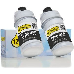 Ricoh type 450 toner zwart 2 stuks (123inkt huismerk)