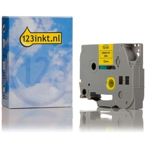 123inkt - TZe-631 Tape - Zwart op Geel - 12 mm - 8 Meter