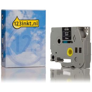 123inkt huismerk vervangt Brother TZe-335 tape wit op zwart 12 mm