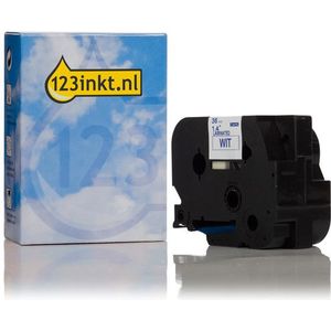 123inkt huismerk vervangt Brother TZe-263 tape blauw op wit 36 mm