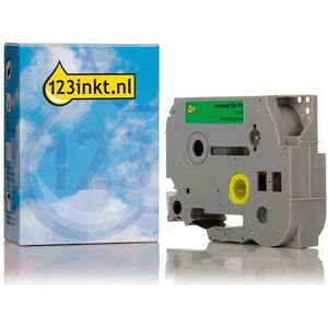 123inkt huismerk vervangt Brother TZe-741 tape zwart op groen 18 mm
