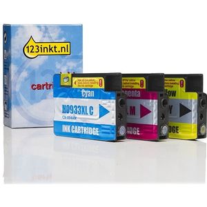 Inktpatroon 123inkt huismerk vervangt HP 933XL multipack cyaan/magenta/geel