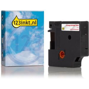 Dymo S0720520 / 45012 tape rood op transparant 12 mm (123inkt huismerk)