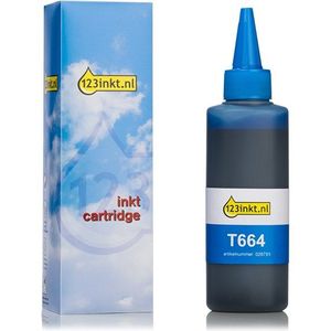 Epson 664 (T6642) inktfles cyaan (123inkt huismerk)