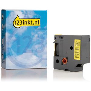 Dymo S0718090 / 18491 IND Rhino tape flexibel nylon zwart op geel 19 mm (123inkt huismerk)