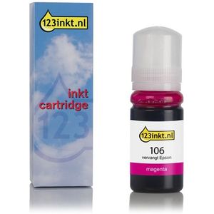 Inktpatroon Epson 106 inktfles magenta (123inkt huismerk)
